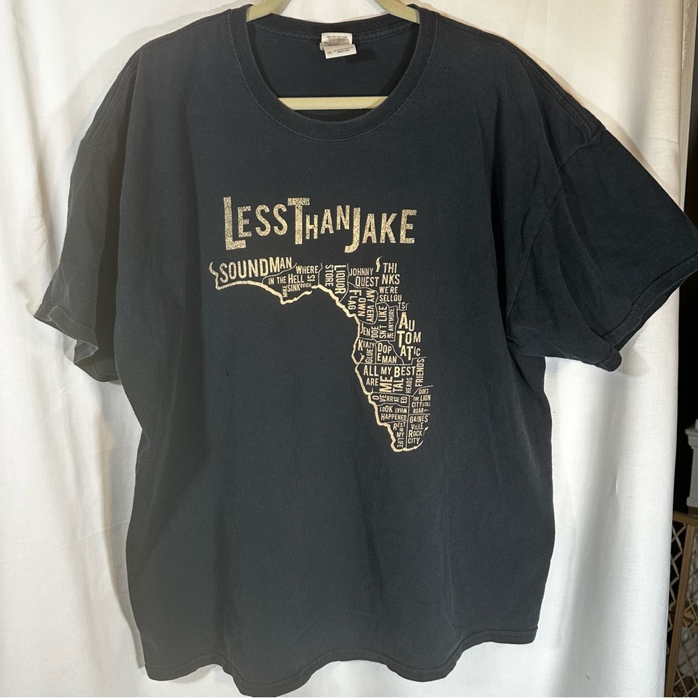 Less Than Jake Florida song map black t-shirt men’s 2XL